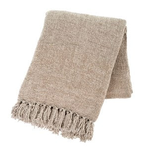 Palisades Chenille Throw, Silver