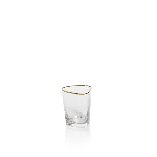 Aperitivo Triangular Double Old Fashion Glass with Gold Rim